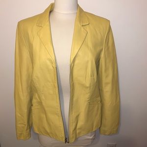 Ann Taylor yellow 100% leather jacket